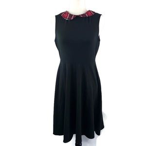 Torrid Black Plaid Peter Pan Collar Skater Dress